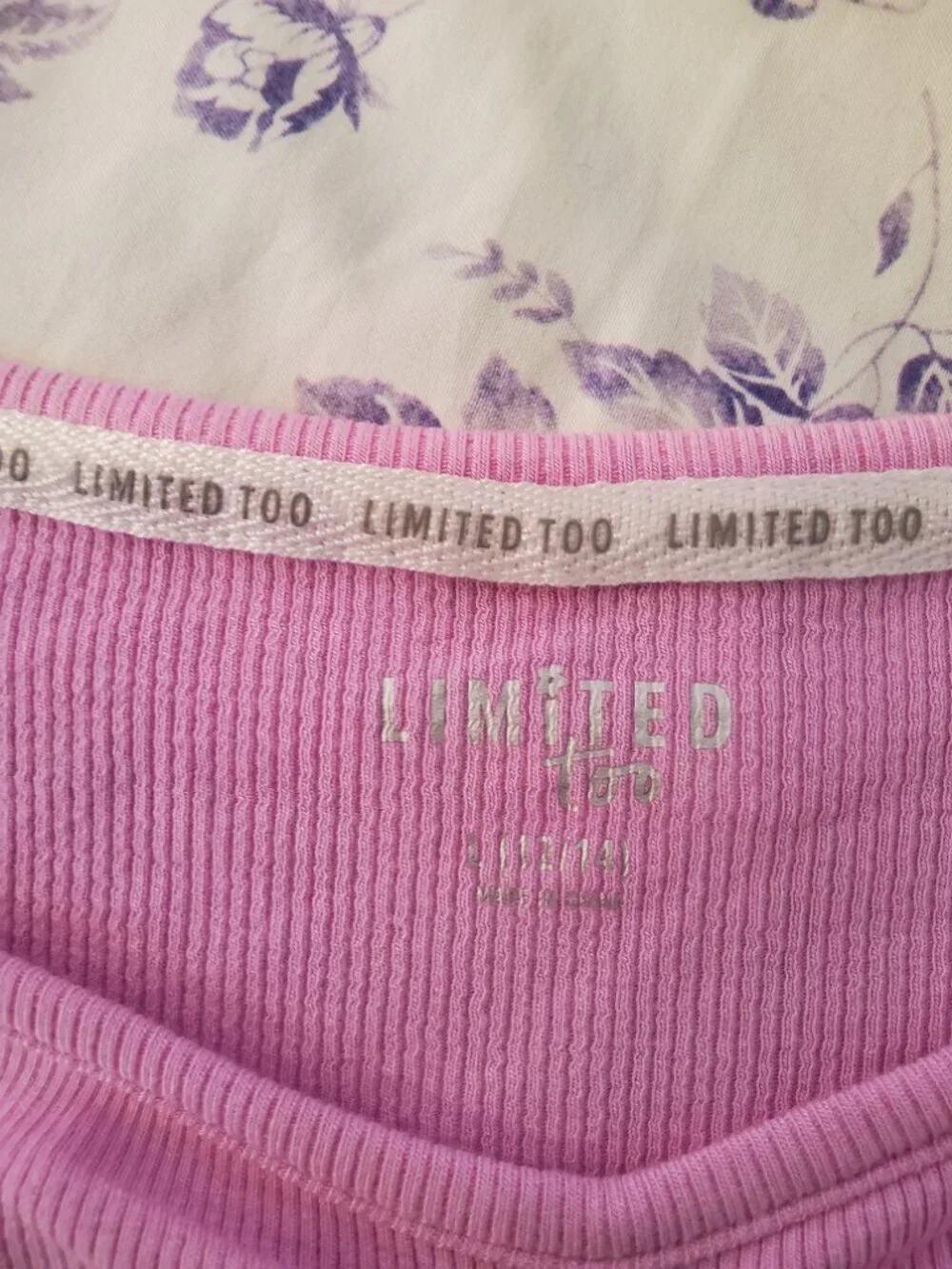 Limited Too Girls L 12-14 Matching set Skort Skirt and Shirt Tee Pink Sparkle